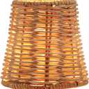 Aspen Creative 51007 Empire Clip-On Chandelier Lamp Shade, Natural Rattan, 3" Top x 4" Bottom x 4" Slant Height