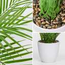 Briful Fake Plant 15 Artificial Palm Plant in White Pot Real Touch Faux Tropical Palm Tree Houseplant for Home Indoor Living Room Tabletop Balcony Decorations