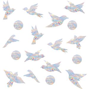 51Pcs Birds Window Stickers Prevent Birds from Hitting Windows, Rainbow Sun Catcher Stickers No Glue Required, Non-Adhesive Reusable Vinyl Rainbow Stickers