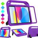 BMOUO Kids Case for iPad 11th Generation (A16) 11 Inch 2025/iPad 10th Generation 10.9" 2022 - with Built-in Screen Protector, Shockproof Handle Stand iPad 11th/10th Generation Case for Kids, Purple