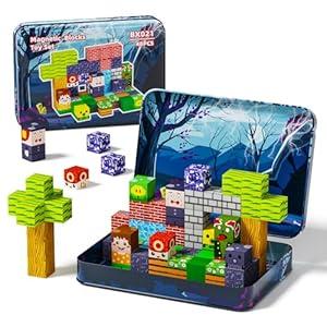 Voxifyx Magnetic Building Blocks, 48 Piece Set with Portable Iron Box, Kids Sensory Toys for STEM Learning, Children's Travel Magnetic Toys, Best Gifts for Boys and Girls' Birthdays and Christmas