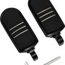 Streamliner Footpegs Foot Rest Compatible with Harley Touring Street Glide Road King Electra Glide Sportster Dyna Softail 10mm (StyleA#Black)