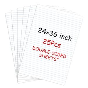 Lincia 25 Sheets Dry Erase Poster Board 24" X 36", Lined 1" Grid