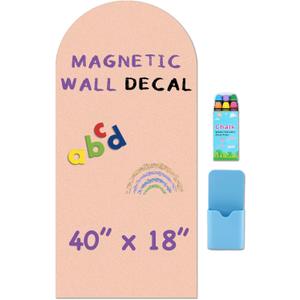 Arch Magnetic Wall Decal - 40" x 18" Matte Finish Chalkboard Sticker for Wall - Magnetic Board for Playroom, Home Classroom(Camel Blush)