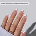 BTArtboxnails XCOATTIPS White French Tip Press On Nails, M Almond, Peach | Lamp-Curable, 4-Week Wear, Natural Nail Look, Salon Quality Value at Home, Easy-to-Apply for Beginners, 160ct Nail Tips Only