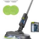 eous Cordless Electric Mop, Electric Spin Mop with Detachable Water Tank | Lightweight Electric Floor Mop for Hardwood Tile Laminate Floor, LED Headlights, Self-Propelled, Long-Lasting Battery