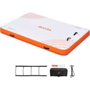 VEVOR Inflatable Floating Dock, Inflatable Dock Platform, Non-Slip Air Dock Platform with Portable Carrying Bag & Detachable Ladder, Floating Platform Island Raft for Pool Beach Ocean