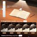 Glocusent 26 LED Book Light, 1200 mAh 90 Hrs Lasting Rechargeable Reading Light, 5 Amber Colors & Stepless Dimming Book Reading Light - Portable Clip on Light for Book Lovers Kids (White)