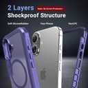 jaroco Magnetic for iPhone 17 Case, [Compatible with MagSafe][Military Grade Drop Protection][Heavy Duty Protection][Non-Slip][Shockproof] 2-Layer Durable Bumper Phone Case 6.3''-Dark Purple