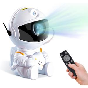 Galaxy Light Projector for Kids and Adults - Astronaut Night Light for Bedrooms and Playrooms - Star Ceiling Decoration (White)