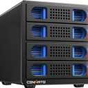 CENMATE Aluminum 4 Bay 10Gbps Hard Drive Enclosure with Cooling Fan for 2.5/3.5" SATA HDD/SSD with USB A/C 3.2 Gen 2, Support Hot Swappable, Tool-Free HDD Enclosure, DAS (NO RAID/NAS)