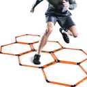 GHB Hex Agility Rings Speed Rings Portable Hexagon Rings, Agility Hurdles for Agility Footwork Training with Carrying Bag
