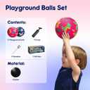 U&C Planet Playground Balls for Toddlers 1-3, 2 Pack 6 inch 8.5 inch Kickball for Kids Outdoor Indoor, Catoon Rubber Balls with Pump, Child Gift for Boys Girls 1-3 3-5 5-10