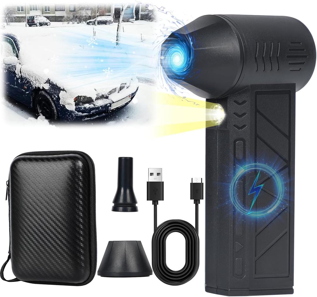 Snow Whiz Turbo Blower, Snowwhiz Turbo Blower with Led, Mini Turbo Snow Blower for Car,3 Gear Adjustable Super Power Turbo Breeze Electric Blower,Clear Snow 10x Faster