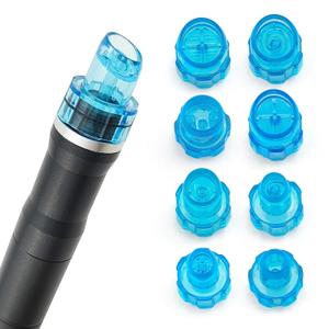 Elitzia Plastic Hydro Dermabrasion Microderma Heads Hydro Facial Aqua Peel Tips Water Peeling Caps Facial Care Skin Cleaning Tool Beauty Machine Replacement Spare Parts 8pcs Per Set Capri Blue