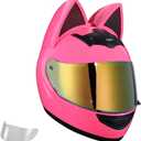 Cat Ear Offroad Helmets,Men and Women Full Face Motorcycle Helmet,for Dirt Bike, Four-Wheeled ATV, M