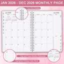 3 x Planner 2026, Monthly Planner Runs January 2026 to December 2026, Calendar Planner with Sturdy PP Cover, Weekly Planner 2026, Laminated Tabs, Twin Wire Binding, Elastic Bond, A5 Monthly Planners 2026
