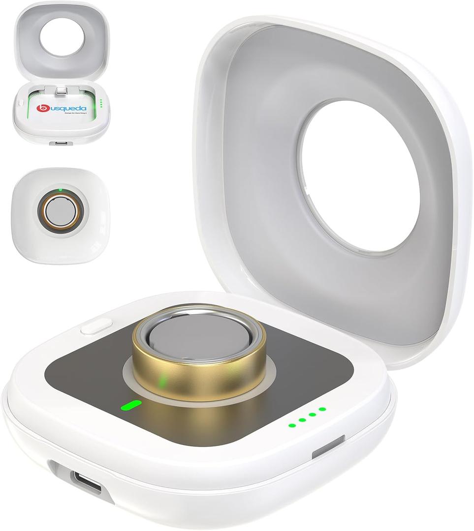 Wireless Charging Case for Oura Ring 4 Charger, 2000mAh Portable Travel Charger Station Fits All-Sized Ring Gen 4, 30-Day Runtime (Official Dock NOT Included) (White)