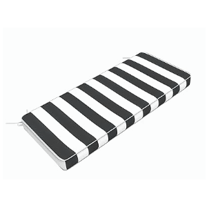 LVTXIII Bench Cushion 42 Inch with Ties, Patio Furniture Window Seat Cushions, Water-Repellent Bench Cushions for Outdoor/Indoor Porch Swing and Loveseat, 42"x18"x3", Black and White Stripes