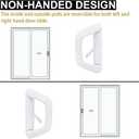 Sliding Patio Door Handle with Mortise Lock and keys, Key Cylinder and Keeper, 4-15/16" Hole Spacing, Reversible Design(Non-Handed), 4 15/16 Glass Door Replacement Handle Lock, Need to Drill (White)