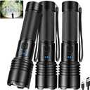 crazybrace Rechargeable Led Flashlights High Lumens 3Pack, 99000 Lumen Super Bright Flash Light with 3 Modes & Adjustable 2 Beam, Brightest Waterproof Flashlight 15H Long Runtime for Hiking Camping (Medium)