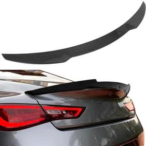SCITOO ABS Spoiler Wing Fits for 2017-2022 for Infiniti Q60 Coupe 1PC Glossy Carbon Look Rear Trunk Spoiler Wing