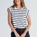 WIHOLL Cap Sleeve Tops for Women Summer Top Basic Tee Shirts Business Casual Tank Loose Fit 2026 Fashion (White, L)