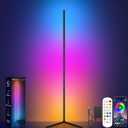 Corner Floor Lamp, RGB LED Corner Lamp with Music Sync, Smart App and Remote Control Color Changing Ambience Light, LED Lamp with 16 Led Colors for Bedroom, Living Room Gaming Room 4'6ft