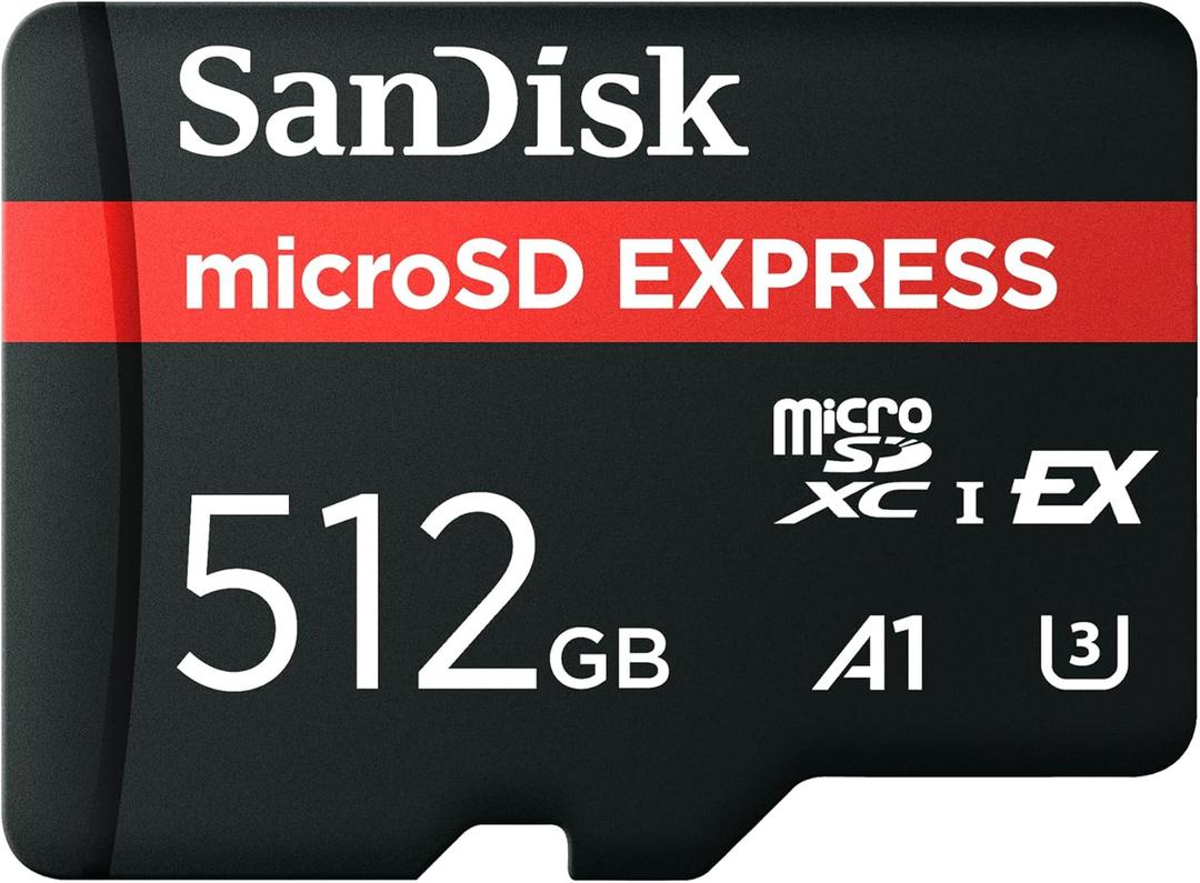 SANDISK 512GB microSD Express Card - Works with Nintendo-Switch 2, Up to 880MB/s Read, Up to 650MB/s Write, 220MB/s Sustained Write, U3, C10 - SDSQXFN-512G-GN4N