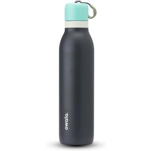 Owala FreeSip Twist Insulated Stainless Steel Water Bottle with Straw for Sports and Travel, BPA-Free, 24-oz, Blue/Grey (Foggy Tide)