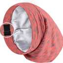 Satin Lined Sleep Cap Bonnet for Curly Hair and Braids, Stay On All Night Hair Wrap with Adjustable Strap for Women and Men