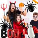 2 x Halloween Balloons Decorations, Red Boo Letter, Devil, Spider Foil Balloon for Halloween Party Decorations (Red)