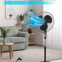 BLACK+DECKER 18-Inch Stand Fan with Pedestal Base, Height Adjustable Pedestal Fan with Remote and Touch Control Panel, Free Standing Fan with 90-Degree Oscillating and 3-Speed Settings, Black