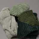 MIULEE Boho Farmhouse Sage Green Throw Pillow Covers 18x18 Inch Set of 4 Mordern Nordic Cushion Covers Soft Corduroy Spring Home Decor for Couch Bed Sofa Living Room Forest Green