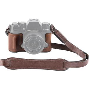 SMALLRIG X-T50 Half Leather Case Kit with Shoulder Strap, Retro Style Camera Case with Aluminum Alloy Frame for FUJIFILM X-T50 (Brown) - 4710