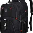SHRRADOO Extra Large 50L Travel Laptop Backpack with combination lock, College Backpack Airline Approved Business Work Bag Fit 17 Inch Laptops for Men Women,Black