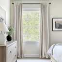 INOVADAY Total Blackout Curtains for Bedroom, Black Out Curtains 84 Inch Long, Clip Rings Linen Blackout Drapes, Thermal Insulated Room Darkening for Living Room, 2 Panels - Beige,W50xL84