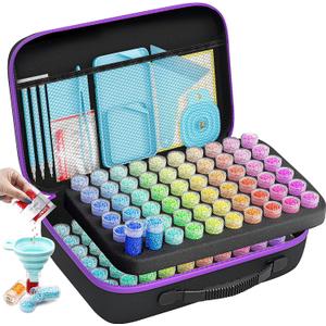 ARTDOT 120 Slots Storage Container for Diamond Art Kits for Adults,Portable Bead Storage Boxes for Diamond Painting Accessories and Tools