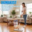 Mop and Bucket Set with Wringer,Separate Clean Dirty Water, Self Wringing Microfiber Dust Flat Mop for Hardwood Floors, Kitchen, Wall Cleaner -with 4 Washable Microfiber Pads