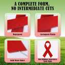 Drydiet 6 Pcs Ribbon Awareness Yard Signs with Metal Stakes 14 Ribbon Health Awareness Lawn Stakes Waterproof Patio Sign for Outdoor Garden Church(Red)