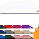 Tradesparker 10x20 Commercial Pop Up Canopy Replacement Top-Windproof D-Rings+Banner Grommets+Loop Pile Wall System, Ez Canopy Cover ONLY-Frame/ Side Walls NOT Included(White)
