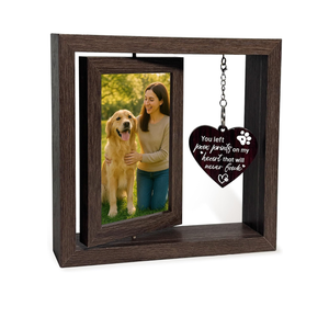 Dog Memorial Gifts for Loss of Dog, Pet Memorial Gifts for Dogs Cats - Rotating Wooden Picture Frame for 4x6 Photos, Pet Loss Sympathy Remembrance Bereavement Keepsake