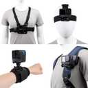 Accessories Set for GoPro Hero 13/12/11/10/9/8/7/6/5/4,New Quick Release Head Strap Mount + Chest Mount Harness + Backpack Clip Holder + 360° Rotating Wrist Strap
