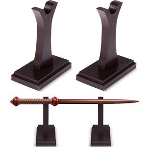 Shellwei Wizard Wand Stand Display Wood Wand Holder Sword Stand Display Shelf for Collectibles Wizard Home Office Halloween Decor