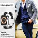 Compatible With Apple Watch Band and Case Iwatch Ultra Series 11 10 9 8 7 6 5 4 3 2 1 SE 42mm 46mm 49mm 45mm 44mm 41mm 40mm 38mm Men Women Classic Executive Classy Stainless Steel Metal Business (Black/Silver)