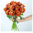 Ttranewsoo Fake Roses Faux Flowers Silk Roses Artificial Roses with Stems Realistic Artificial Flowers 16.5In Suitable for Indoor Home Decoration DIY Bouquet Wedding Decor Party Decor (Orange) 12PCS