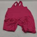 Women's Casual Loose Sleeveless Jumpsuits Harem Long Pants Romper Overalls with Pockets 2025 Summer Trendy Outfits Rose Red S