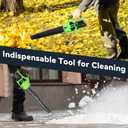 Leaf Blower Cordless with 2 x 3.0Ah Battery and Charger, 680CFM 260MPH Electric Blower with 2 Speeds, 20V Handheld Leaf Cleaner for Lawn Care, Blowing Leaves, Dust, Snow, Gravel for Patio, Yard, Green