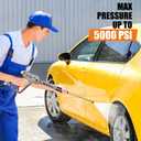 Pressure Washer Gun with Extension Wand Replacement 5000 PSI High Power Washer Gun 39 Inch Adjustable Length with M22 14mm or M22 15mm Fitting 5 Nozzle Tips with Nozzle Holder (Grey)