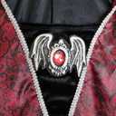 IKALI Girls Vampire Costume Outfit, Kids Princess Fancy Dress Up Gown for Halloween Party (Red)